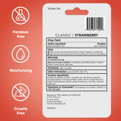 Close-up of ChapStick label showing brand and clear product information