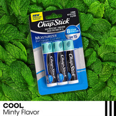 ChapStick three Cool Mint tubes grouped showing cooling effect