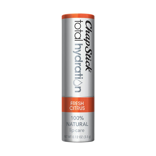 ChapStick tube with cap off revealing balm and easy application benefit