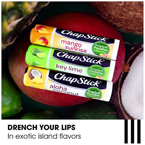 ChapStick two Aloha Coconut tubes grouped to show tropical scent and backup convenience