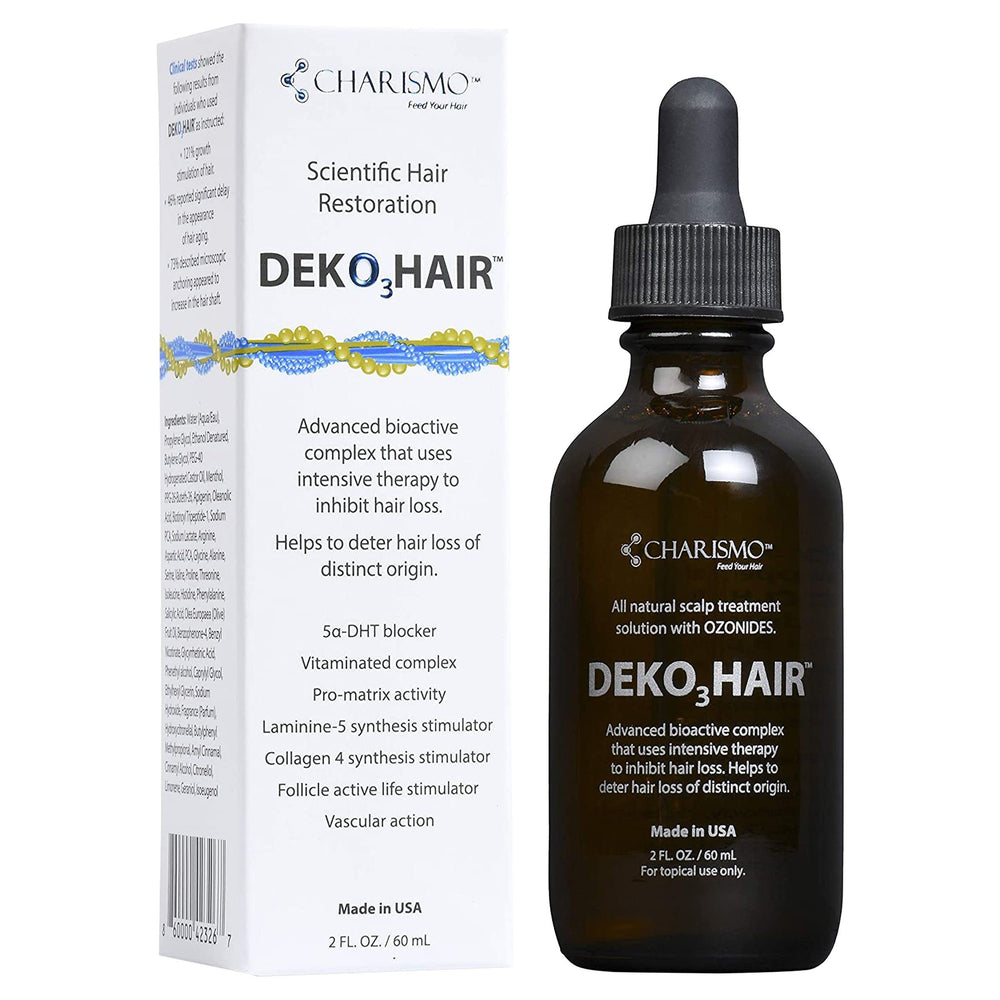 Charismo Dekohair on bathroom counter in daily haircare routine