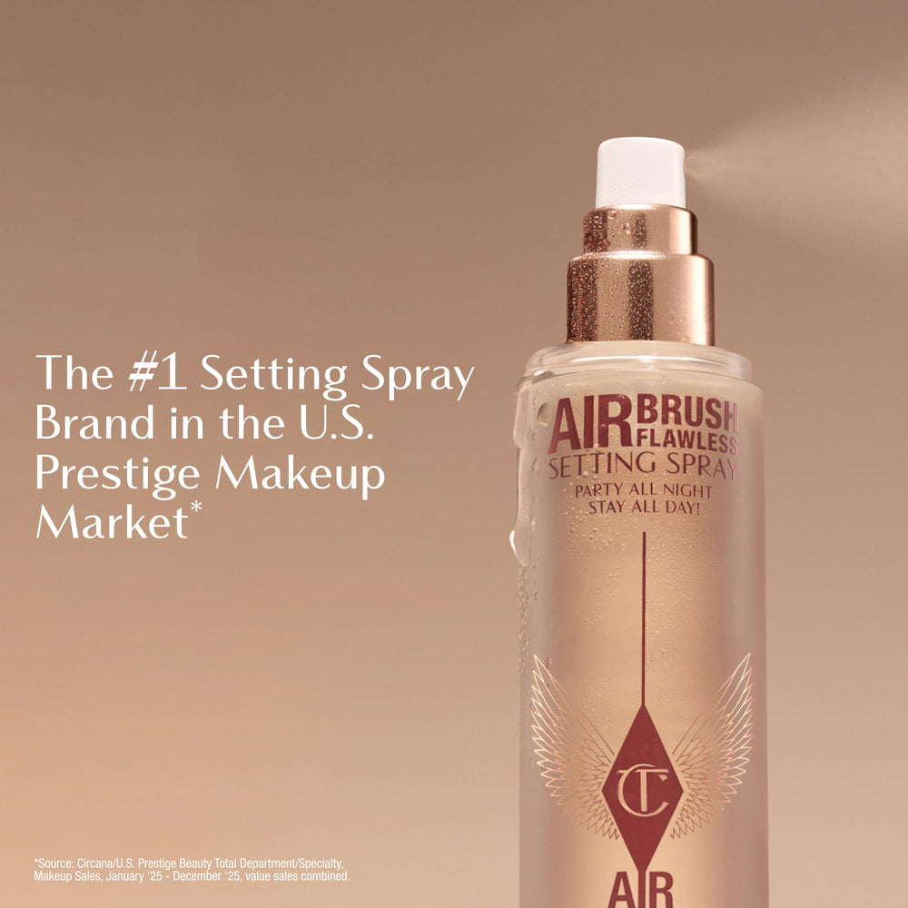 Charlotte Tilbury label detail highlighting ingredients for soothing and hydrating benefit