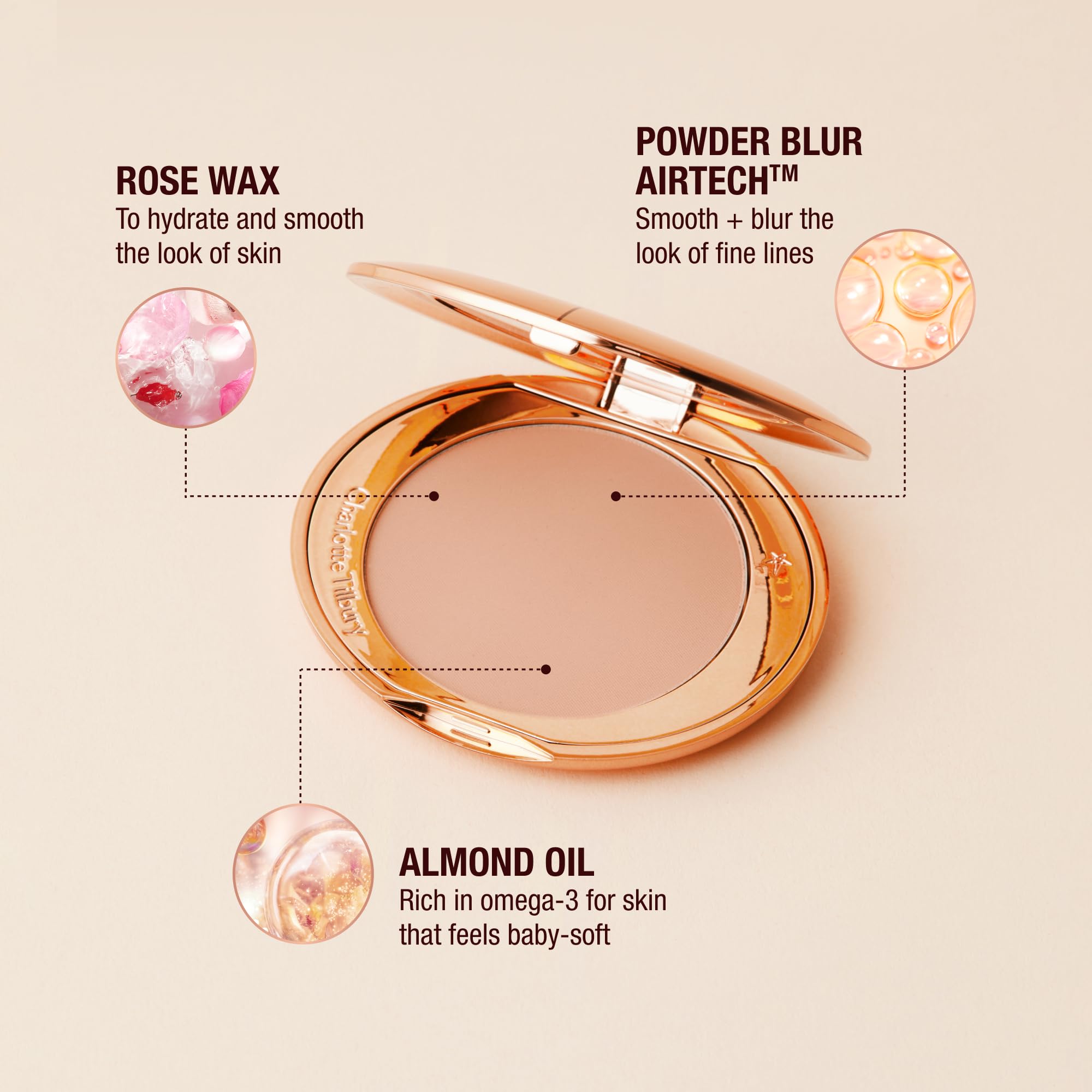 Charlotte Tilbury before and after T-zone comparison showing reduced shine benefit