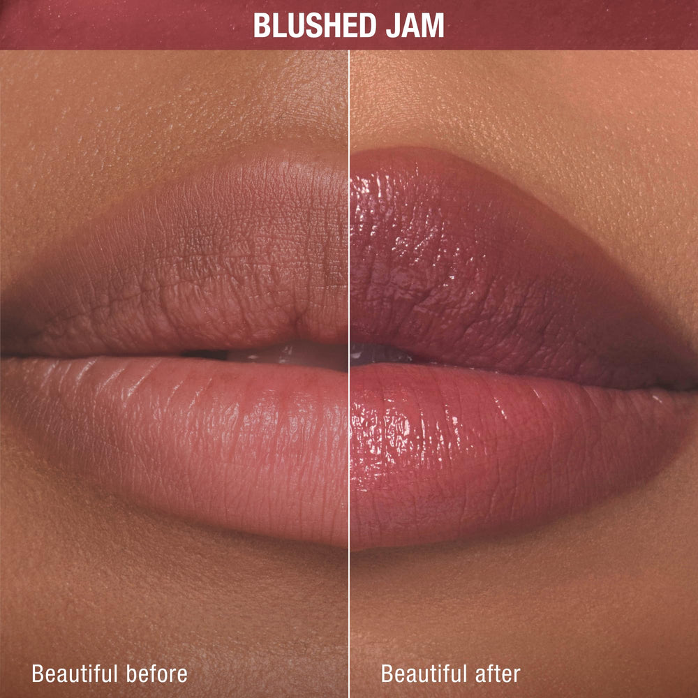 Charlotte Tilbury blushed jam swatch on arm illustrating true wearable color