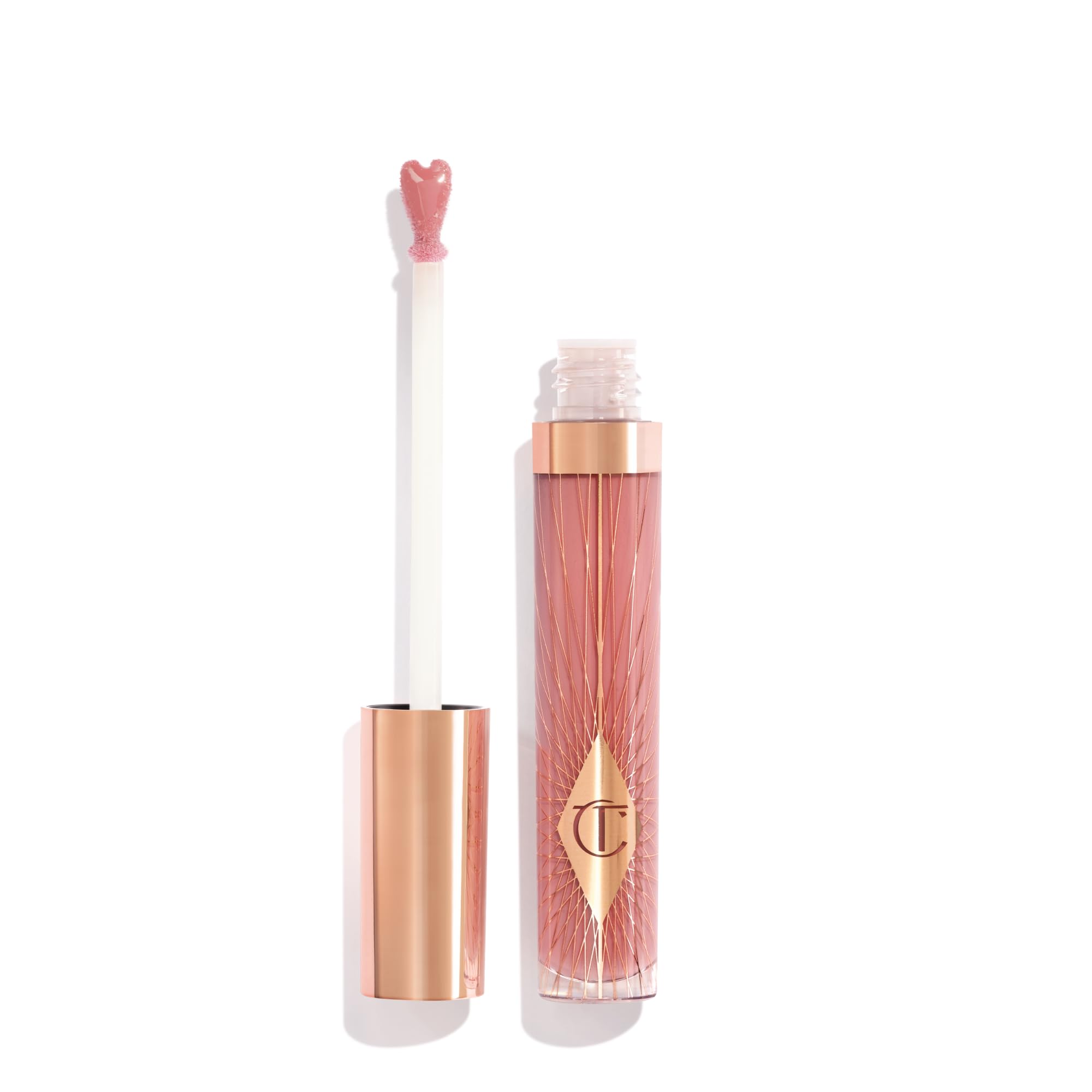 Charlotte Tilbury Collagen Lip Bath front tube showing Pillow Talk Fair shine and hydration benefit