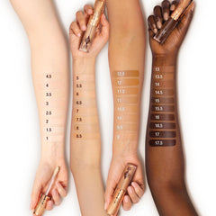 Charlotte Tilbury concealer before and after split image showing visible blur benefit