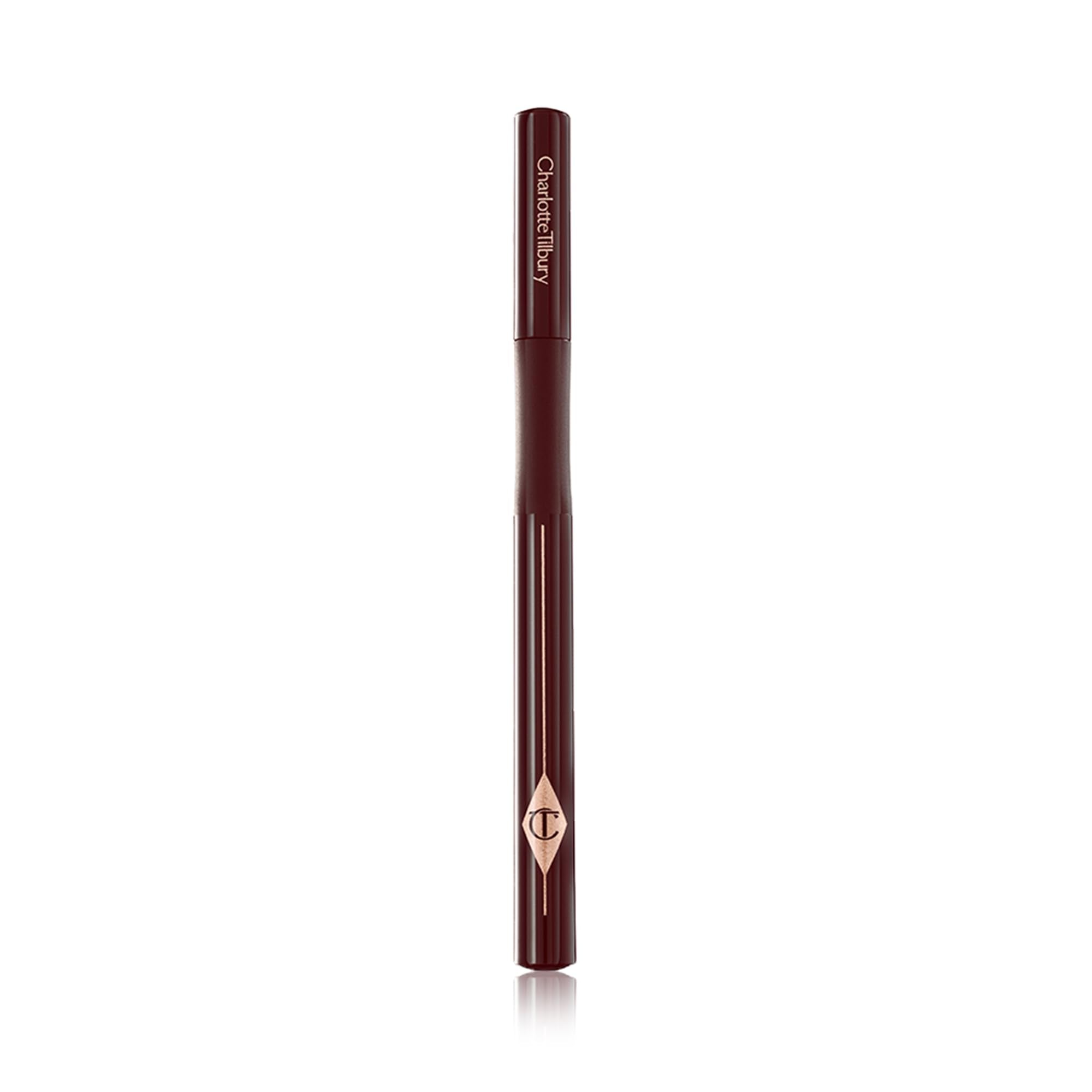 Charlotte Tilbury liner worn in lifestyle look showing durable, smudge-resistant flick for all-day wear