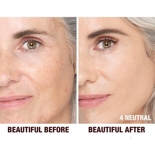Charlotte Tilbury foundation drop texture highlighting smooth hydrating finish