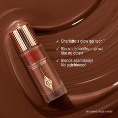 Charlotte Tilbury mixed with foundation demonstrating customizable glow and radiant finish