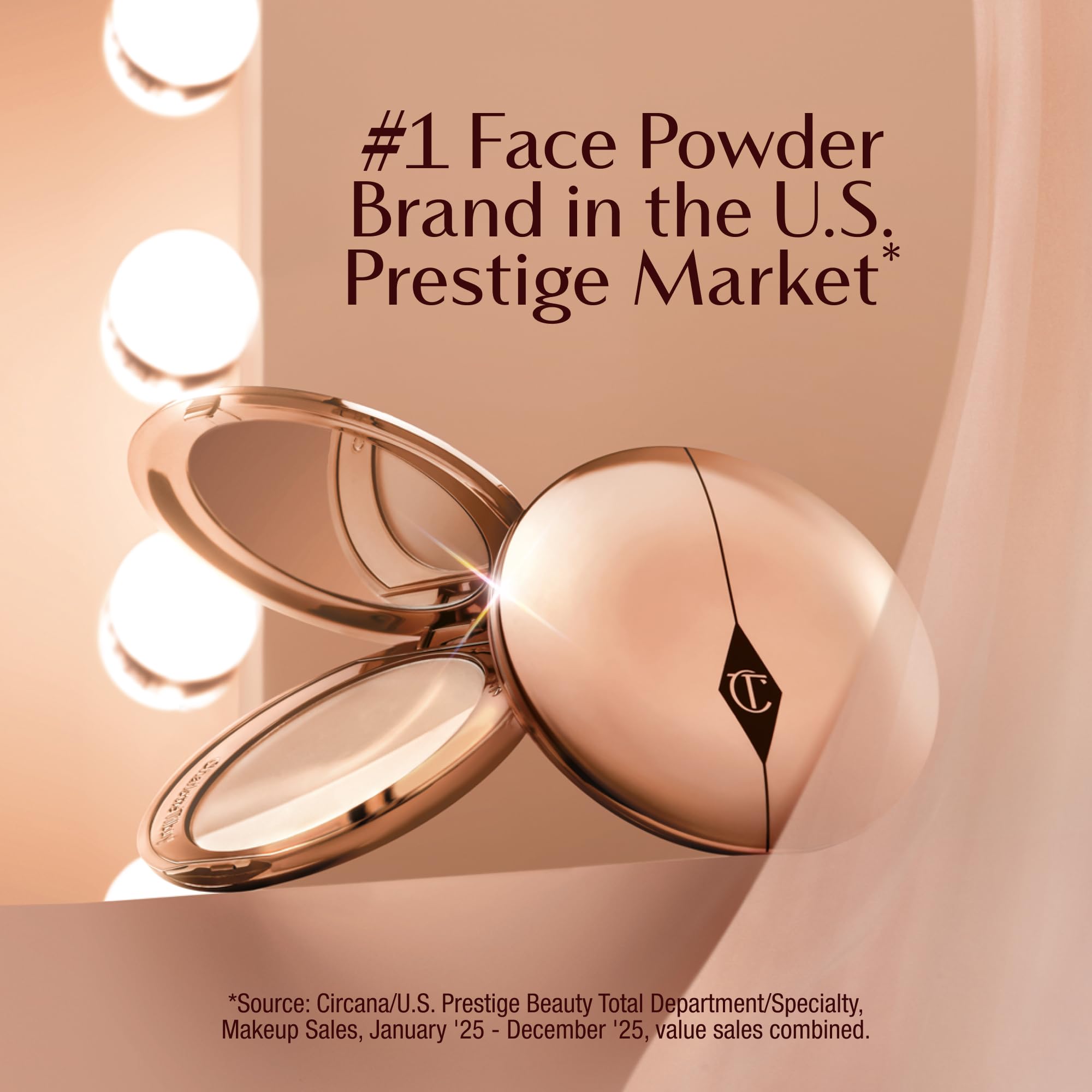 Charlotte Tilbury in use touchup on T‑zone for shine control benefit