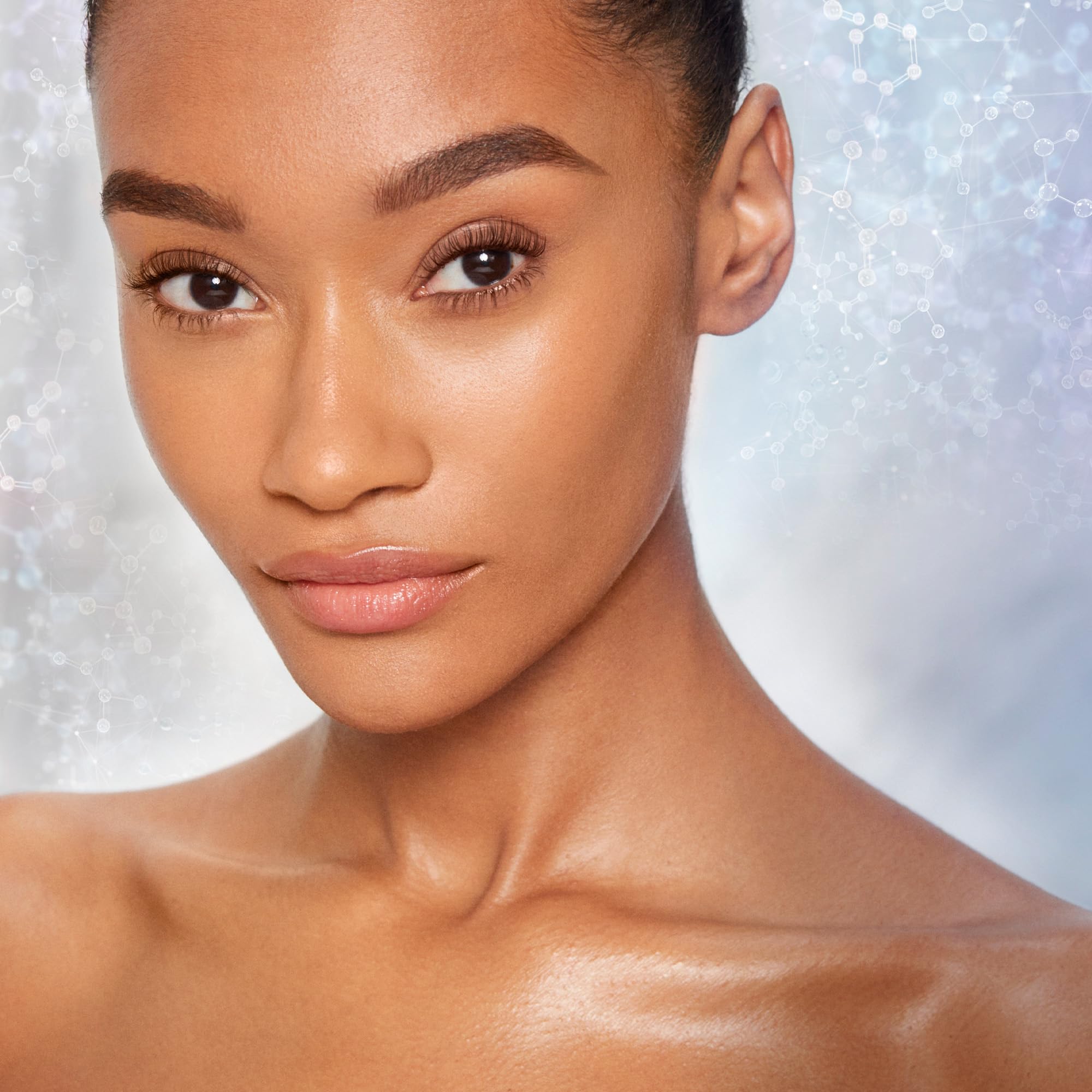 Charlotte Tilbury before and after on face showing pore-blurring effect