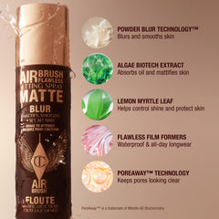 Charlotte Tilbury label detail highlighting ingredients and brand