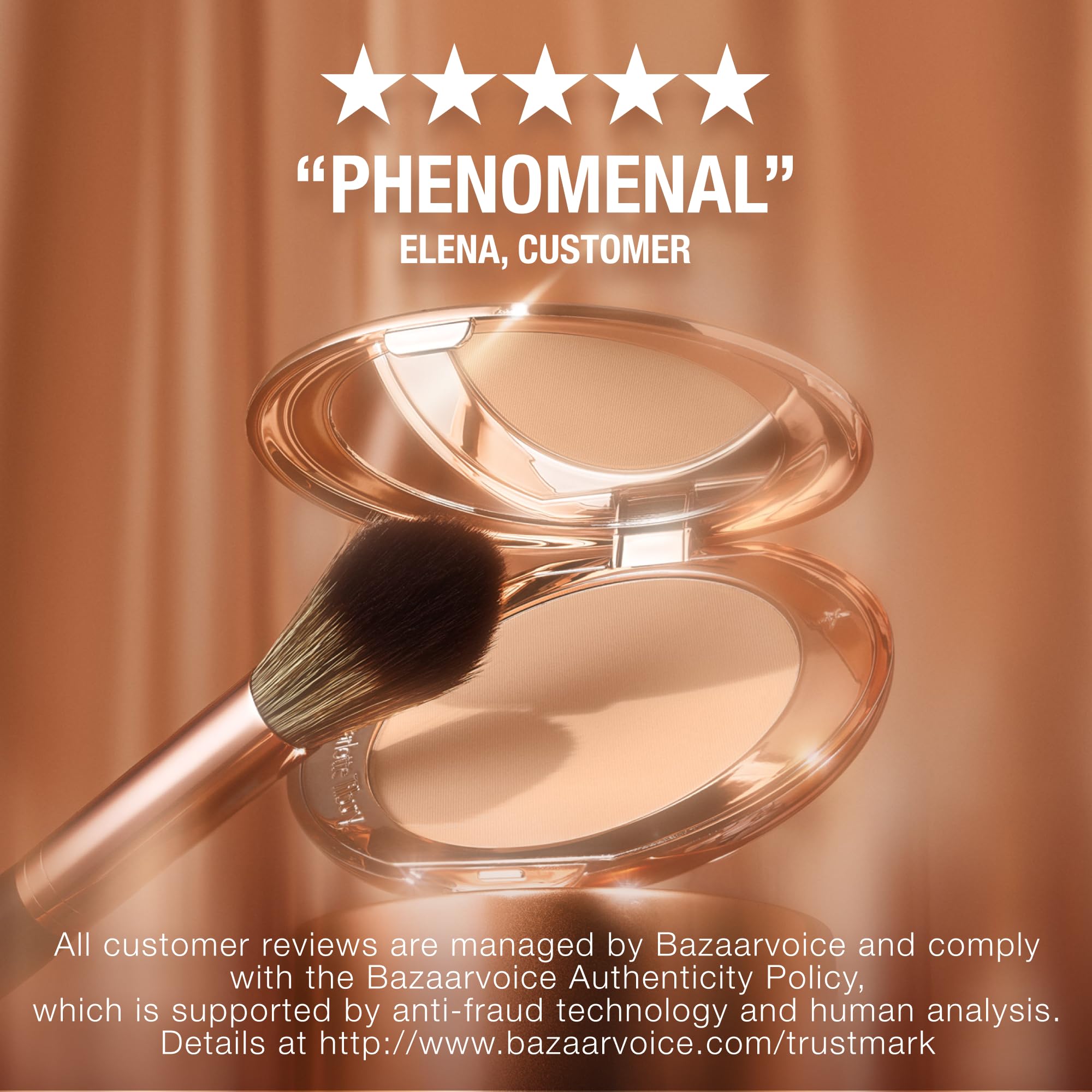 Charlotte Tilbury compact inside a handbag for quick touch-ups and all-day freshness benefit