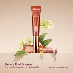 Charlotte Tilbury lifestyle red carpet look illustrating camera-ready definition