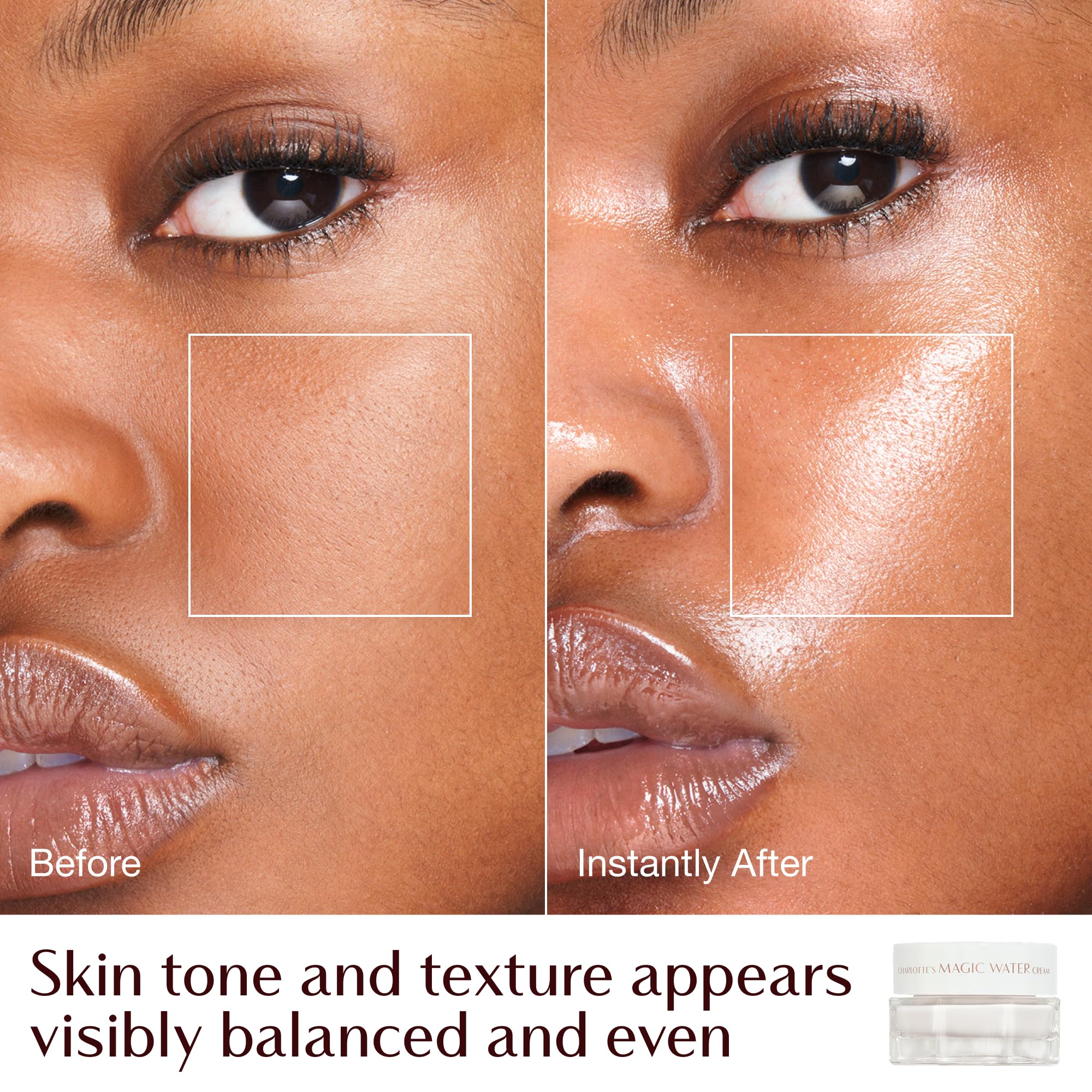 Charlotte Tilbury products on vanity styled for morning skincare ritual