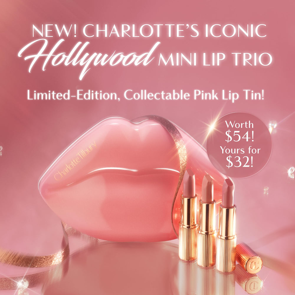 Charlotte Tilbury open tubes revealing lipstick bullets and easy application benefit