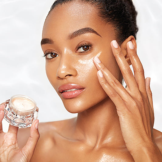 Charlotte Tilbury cream texture close-up showing silky finish and hydrating glow for smooth application