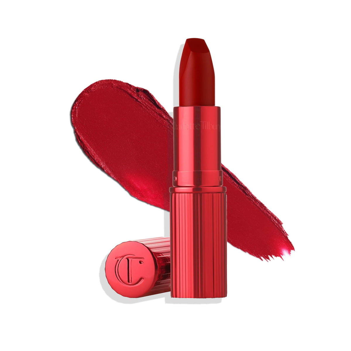 Charlotte Tilbury lipstick front packaging showing elegant gift-ready tube and finish