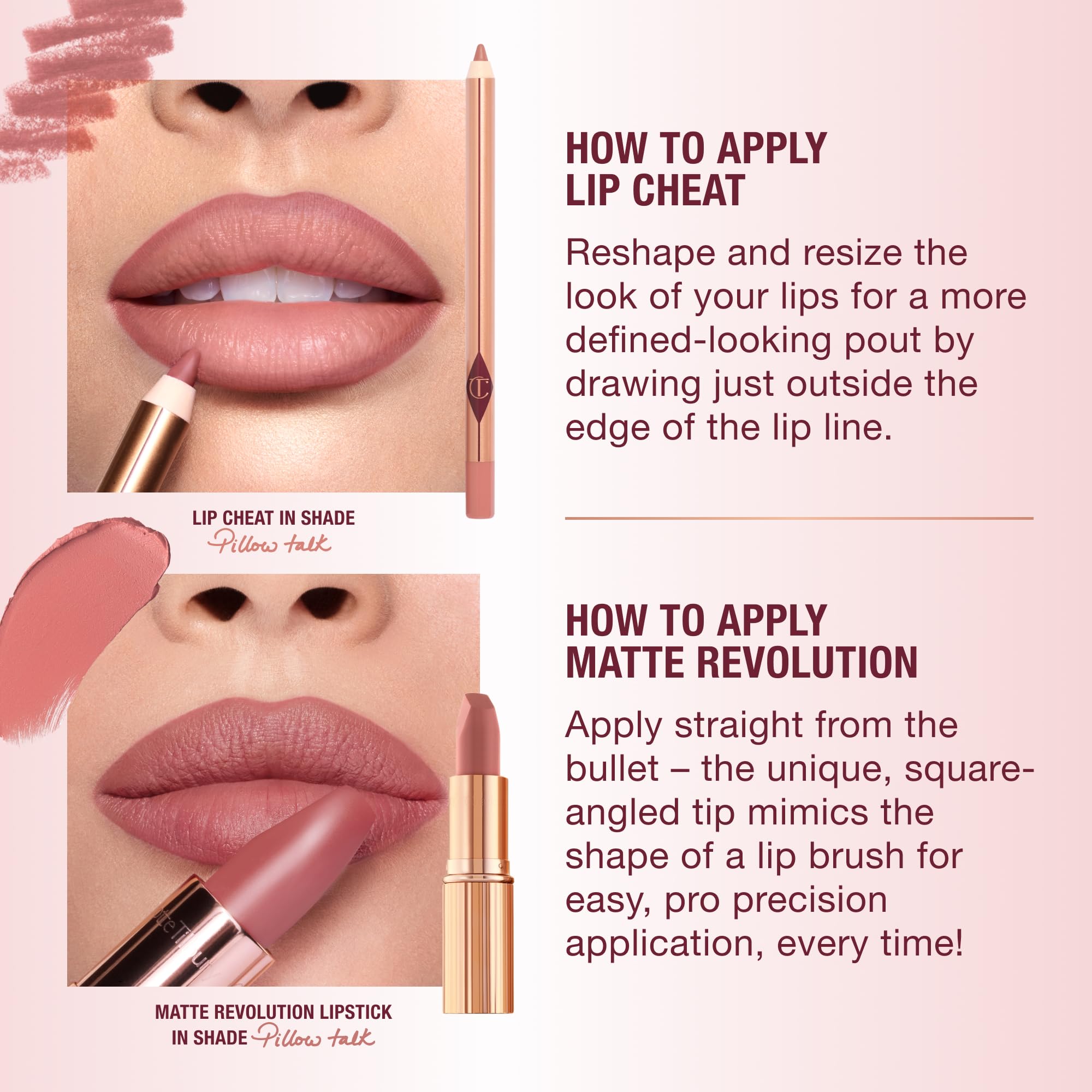 Charlotte Tilbury texture close-up showing creamy formula for comfortable wear