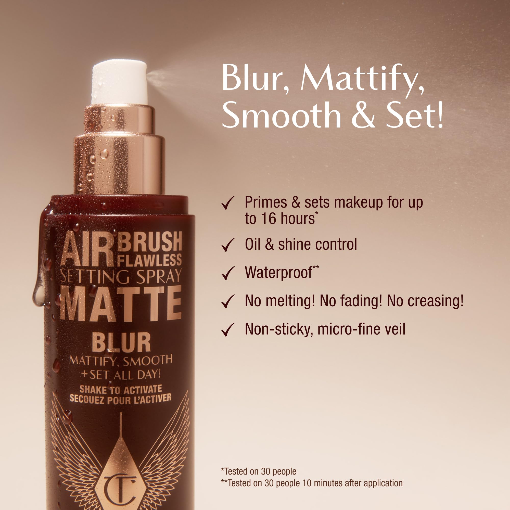 Charlotte Tilbury nozzle close-up showing ultrafine mist precision
