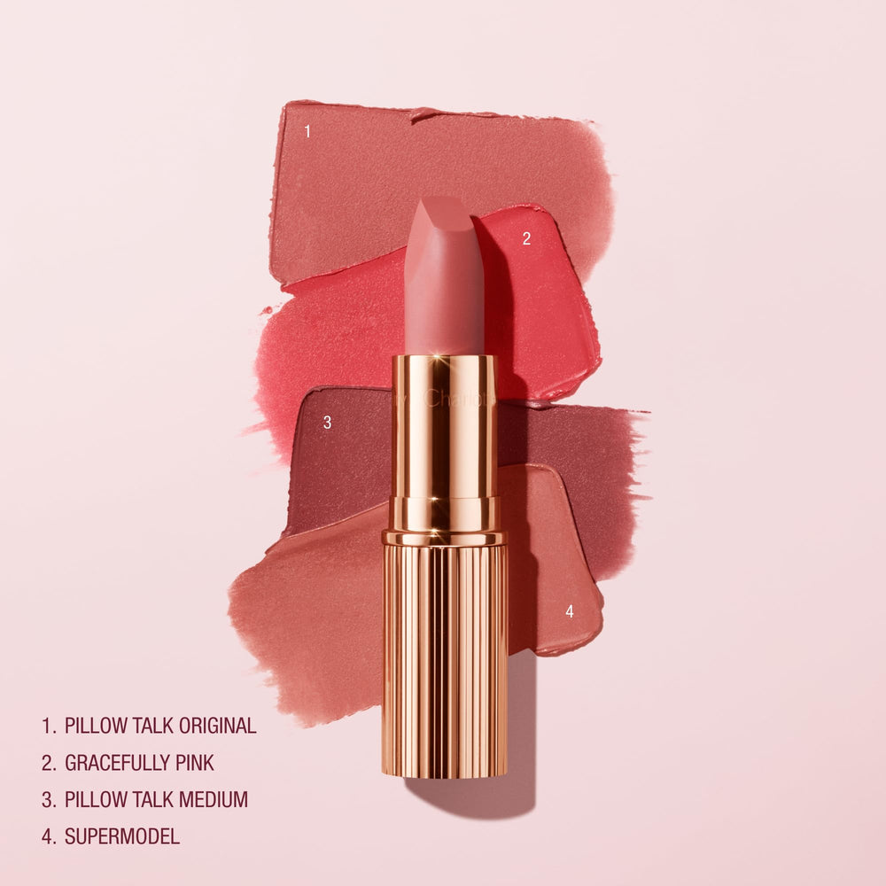 Charlotte Tilbury paired with lip liner for fuller, sculpted pout and definition