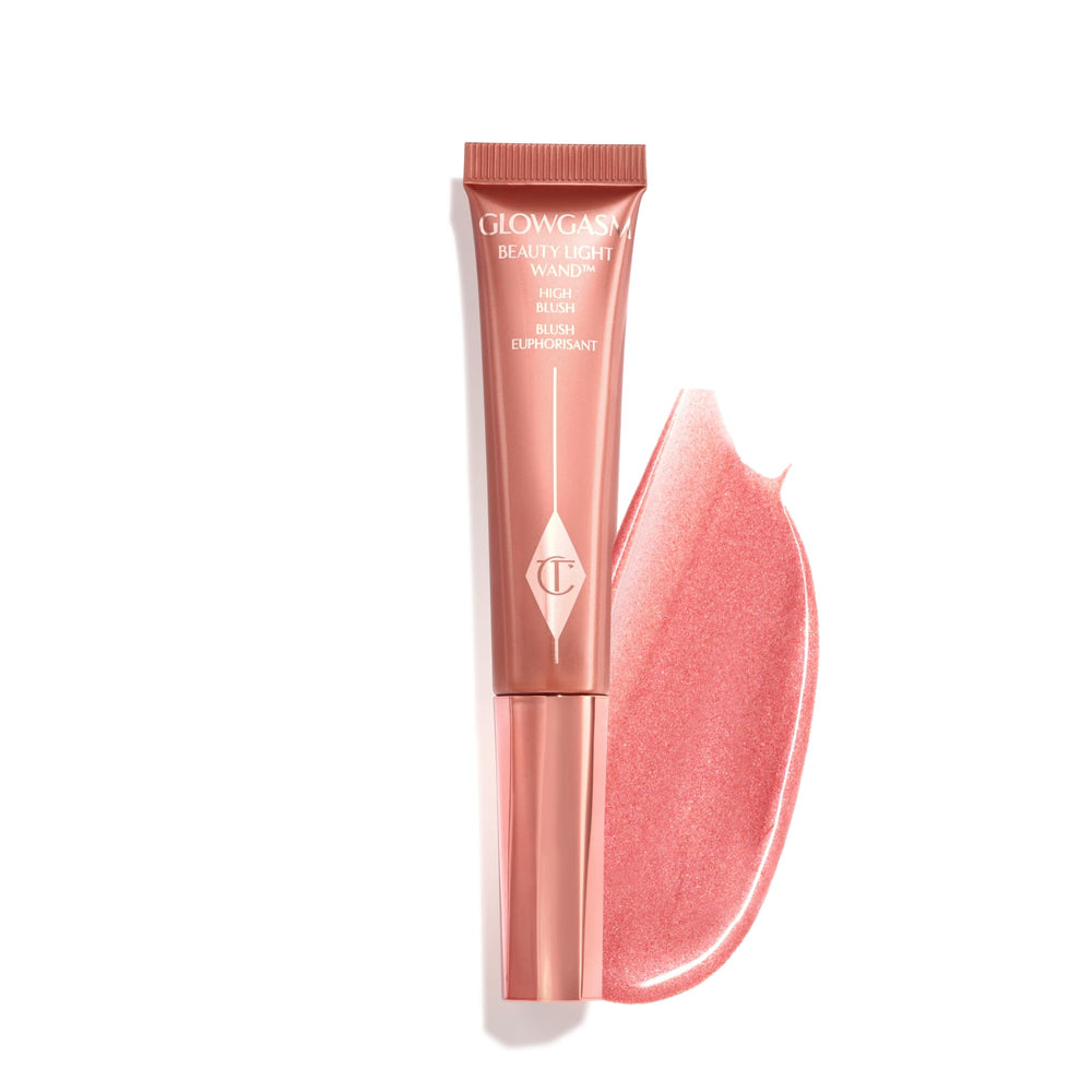 Charlotte Tilbury front packaging shows Pinkgasm wand and glossy finish benefit