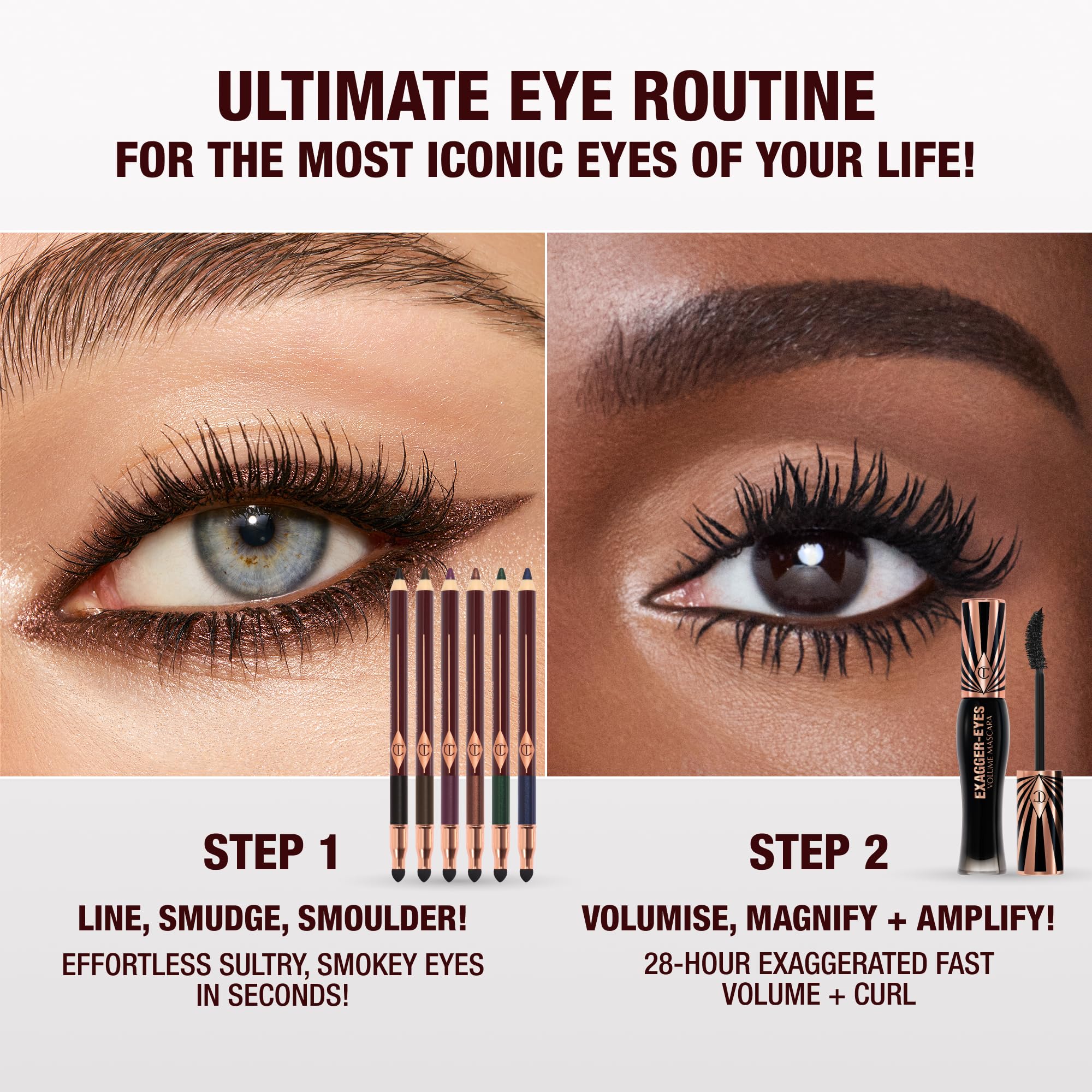 Charlotte Tilbury daytime eye look using Barbarella Brown for soft definition