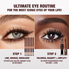 Charlotte Tilbury daytime eye look using Barbarella Brown for soft definition