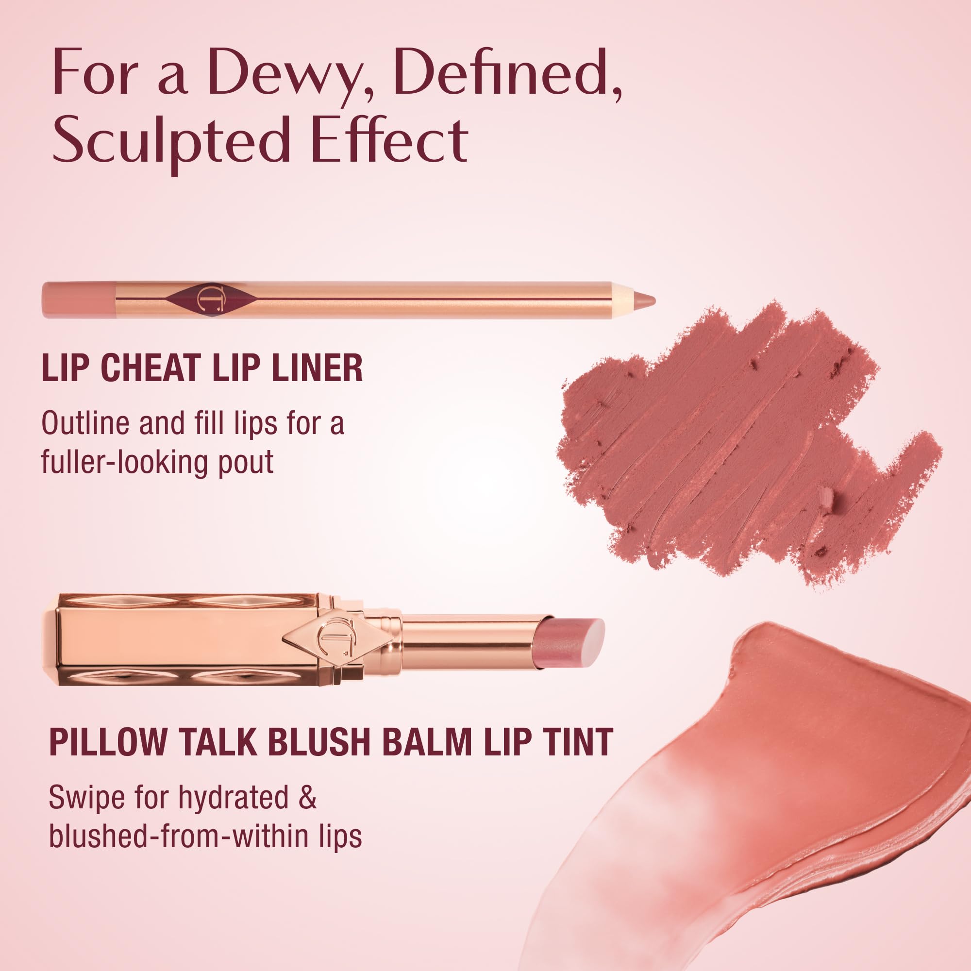 Charlotte Tilbury size comparison next to lipstick highlighting portable stick format