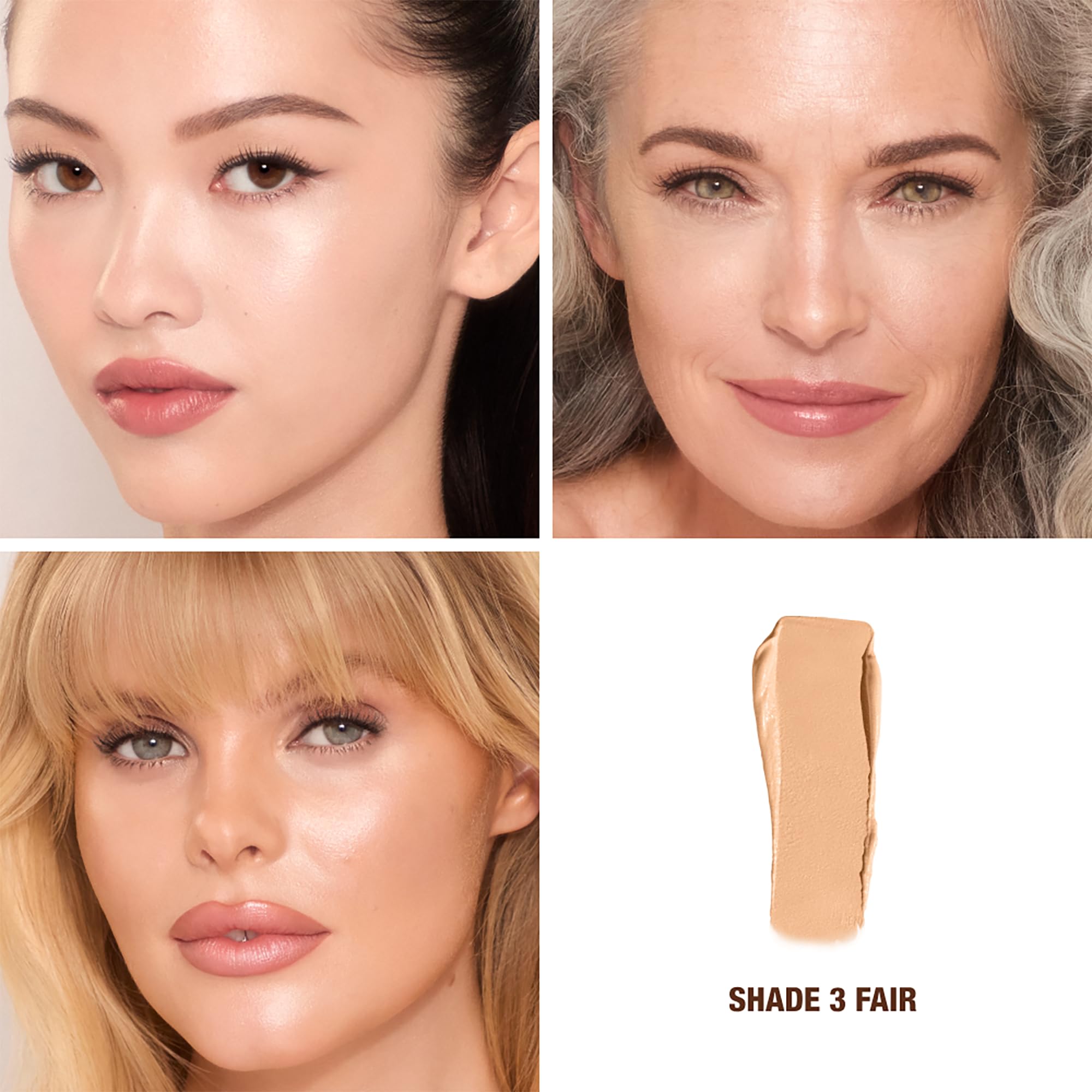Charlotte Tilbury foundation stick swatch on hand demonstrating natural coverage