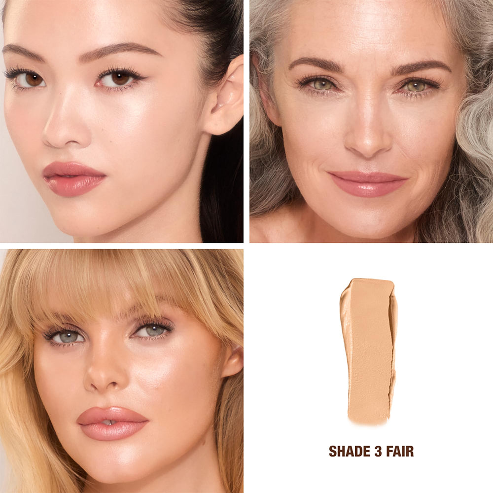 Charlotte Tilbury foundation stick swatch on hand demonstrating natural coverage