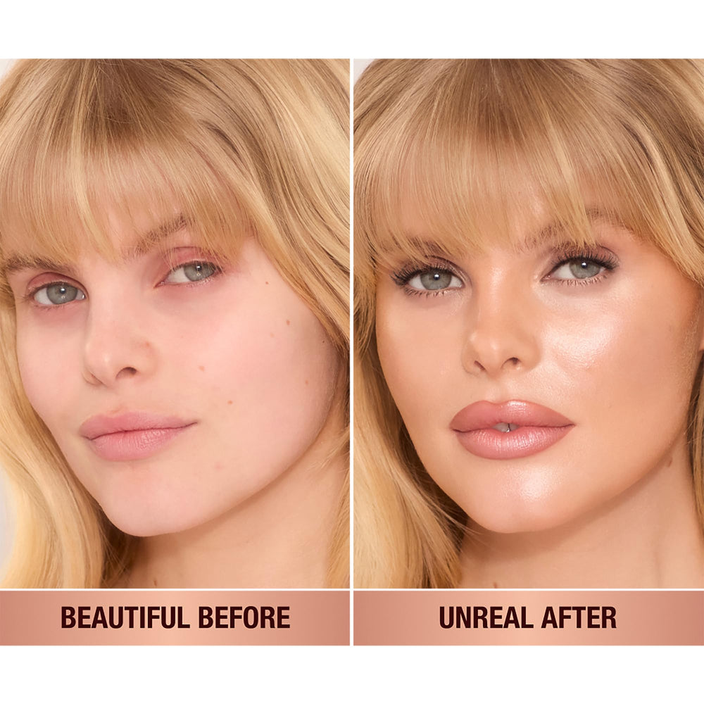 Charlotte Tilbury stick open revealing creamy twist-up tip for easy application