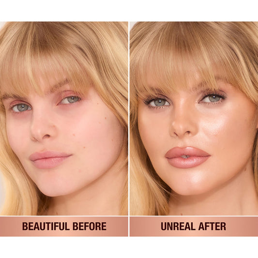Charlotte Tilbury stick open revealing creamy twist-up tip for easy application