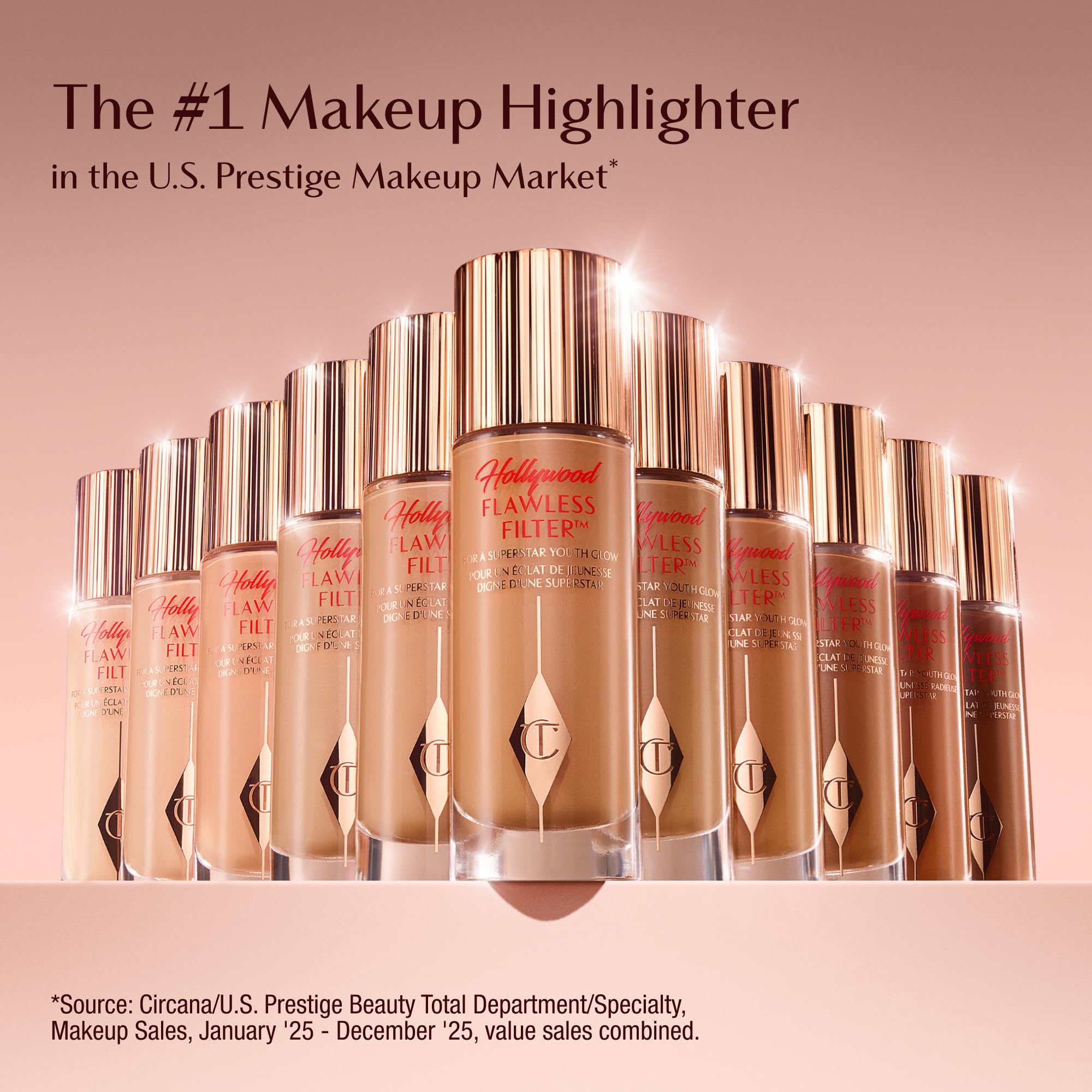 Charlotte Tilbury texture drop on hand illustrating lightweight, blendable formula and natural radiance