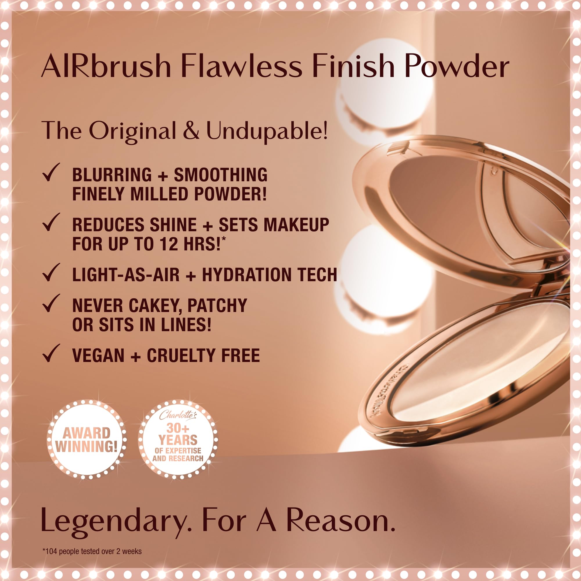 Charlotte Tilbury powder texture macro revealing ultra‑milled smooth finish benefit