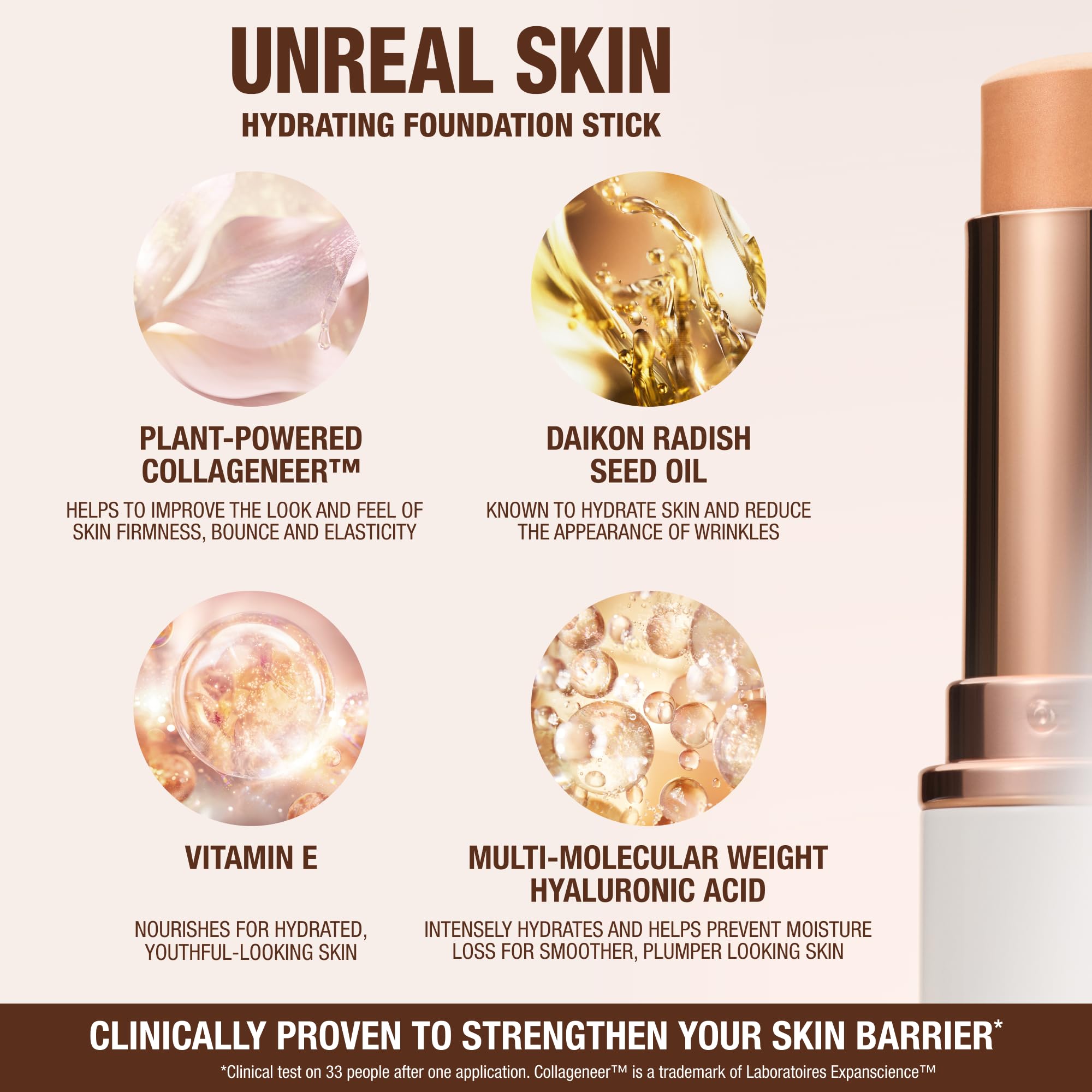 Charlotte Tilbury hand holding stick demonstrating easy on-the-go application benefit