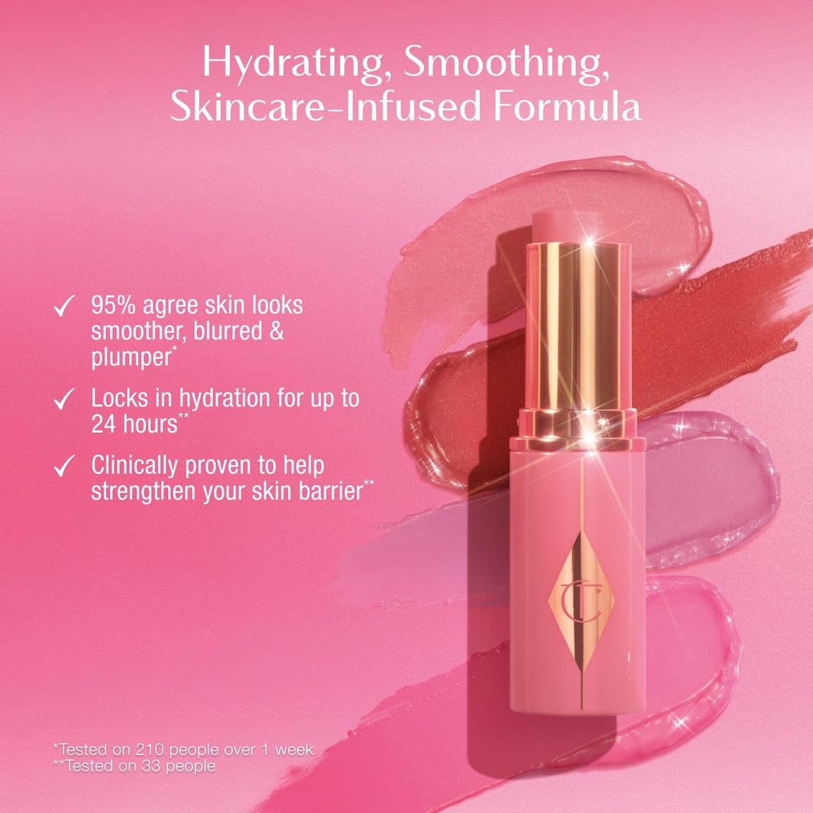 Charlotte Tilbury used as a lip tint delivering hydrating, buildable color
