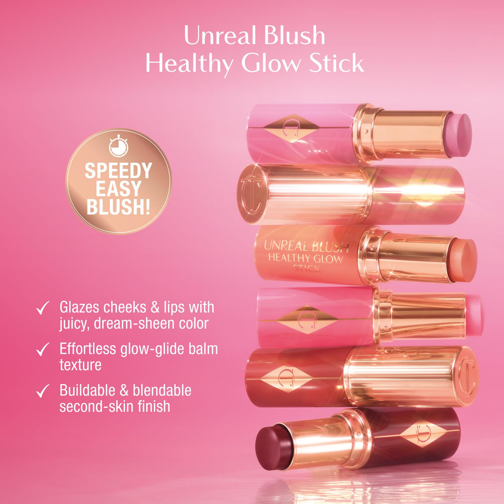 Charlotte Tilbury texture swipe of product showing creamy finish and luminous sheen for radiant skin