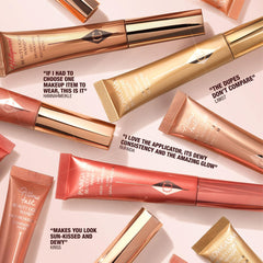 Charlotte Tilbury displayed on vanity for lifestyle styling and beauty routine inspiration