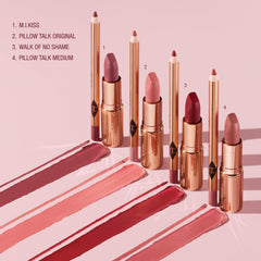 Charlotte Tilbury lipstick paired with Lip Cheat liner showing coordinated shaping benefit