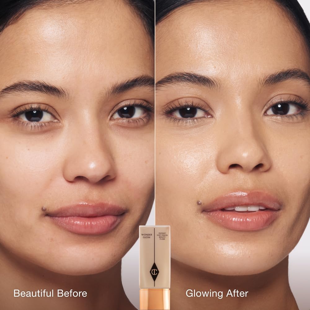 Charlotte Tilbury primer blended on hand demonstrating easy spreadability and visible smoothing benefit