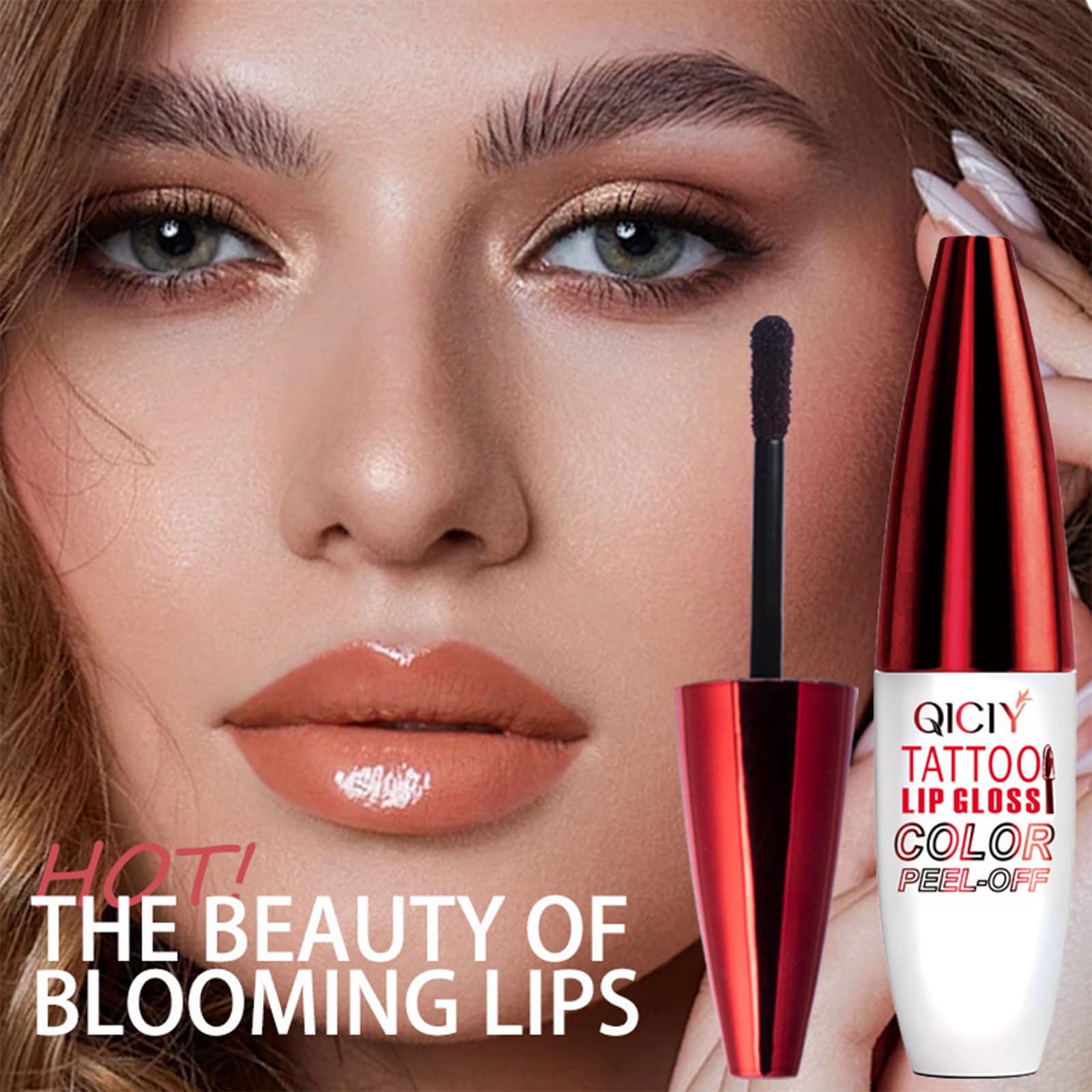 Charm Kiss before and after lips demonstrating color payoff and natural finish