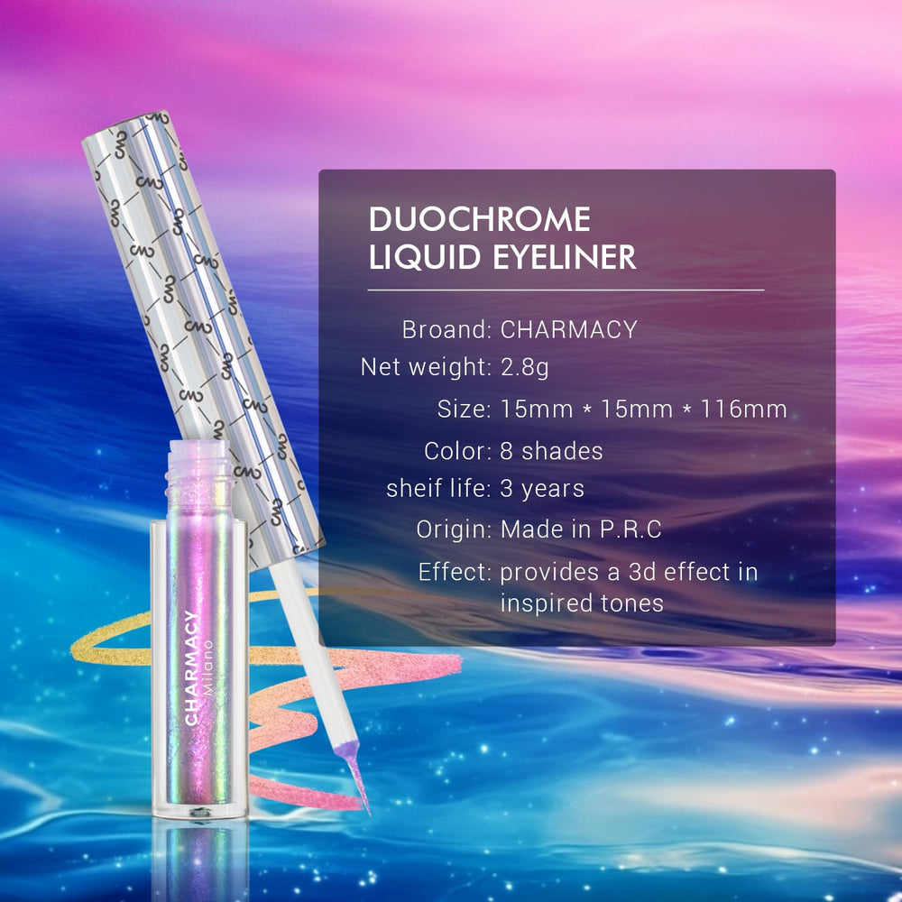 Charmacy used in evening makeup scene showing dramatic shimmer and event-ready style