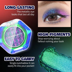Charmacy Milano applied eye look delivering multi-reflective finish and dramatic depth