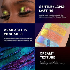 Charmacy Milano eyelid application in use giving long-lasting shimmer benefit