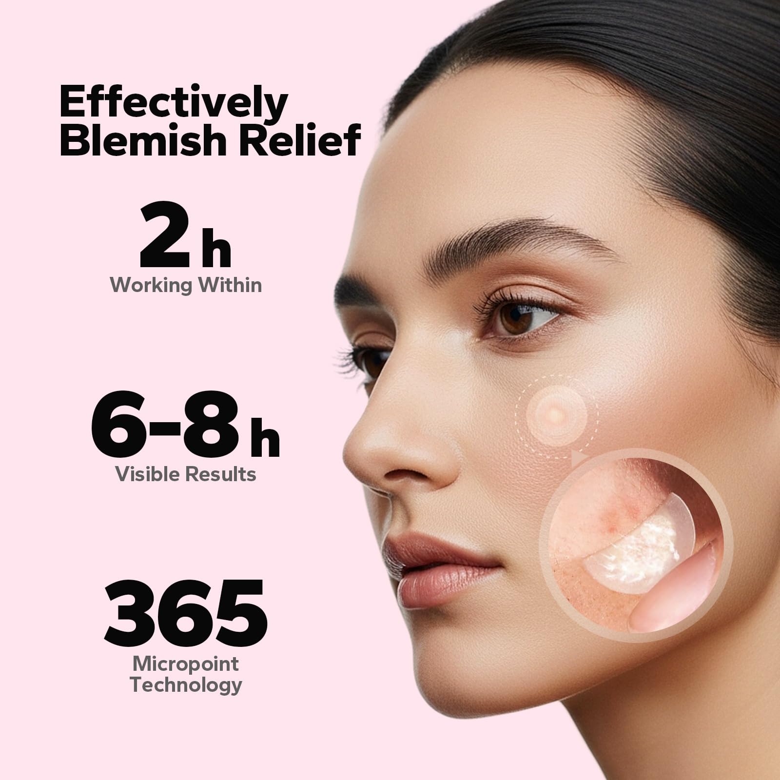 CharmCherry patch blended under makeup, subtle coverage for daytime use benefit