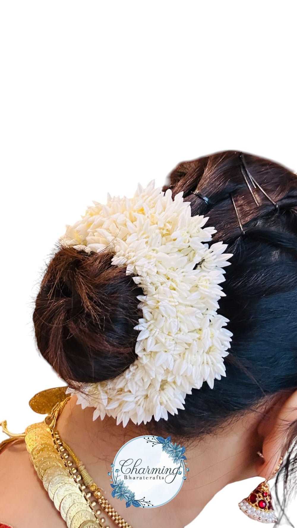 Charming BharatCrafts elastic band detail showing stretch and secure hold benefit