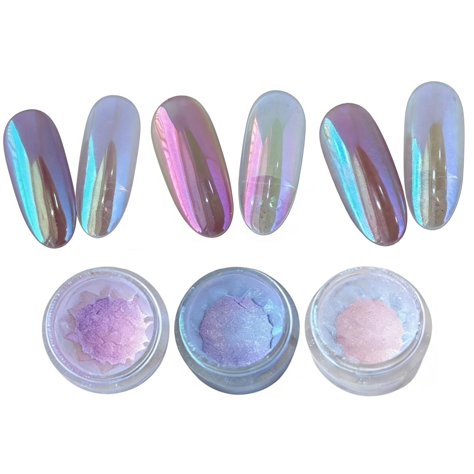 CHARMING MAY front packaging of three jars showing aurora chrome variety and convenience