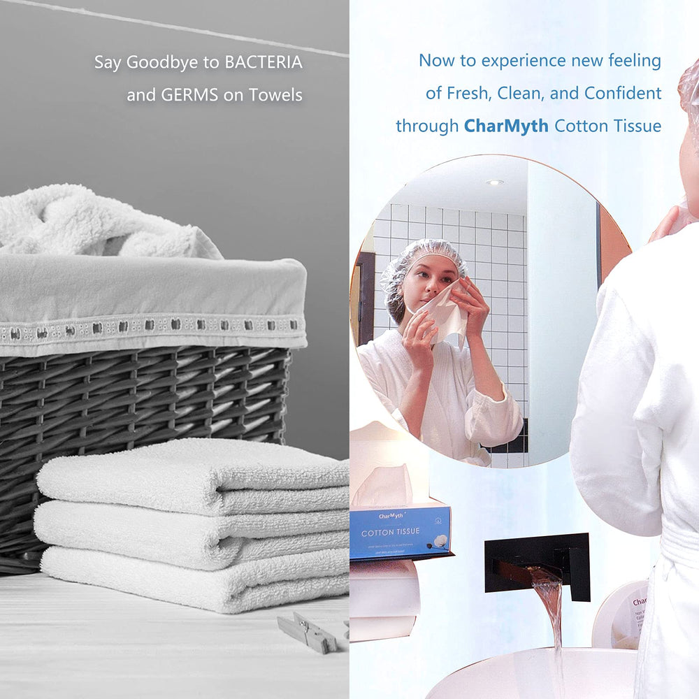 Charmyth towel soaked removing makeup to show gentle cleansing benefit