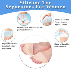 Charunee pair worn on foot side view easing toe alignment